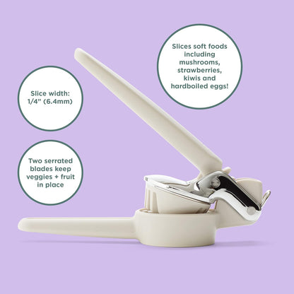 FreshForce Hand-Held Slicer, Slices Mushrooms, Strawberries, Kiwis and More, Taupe