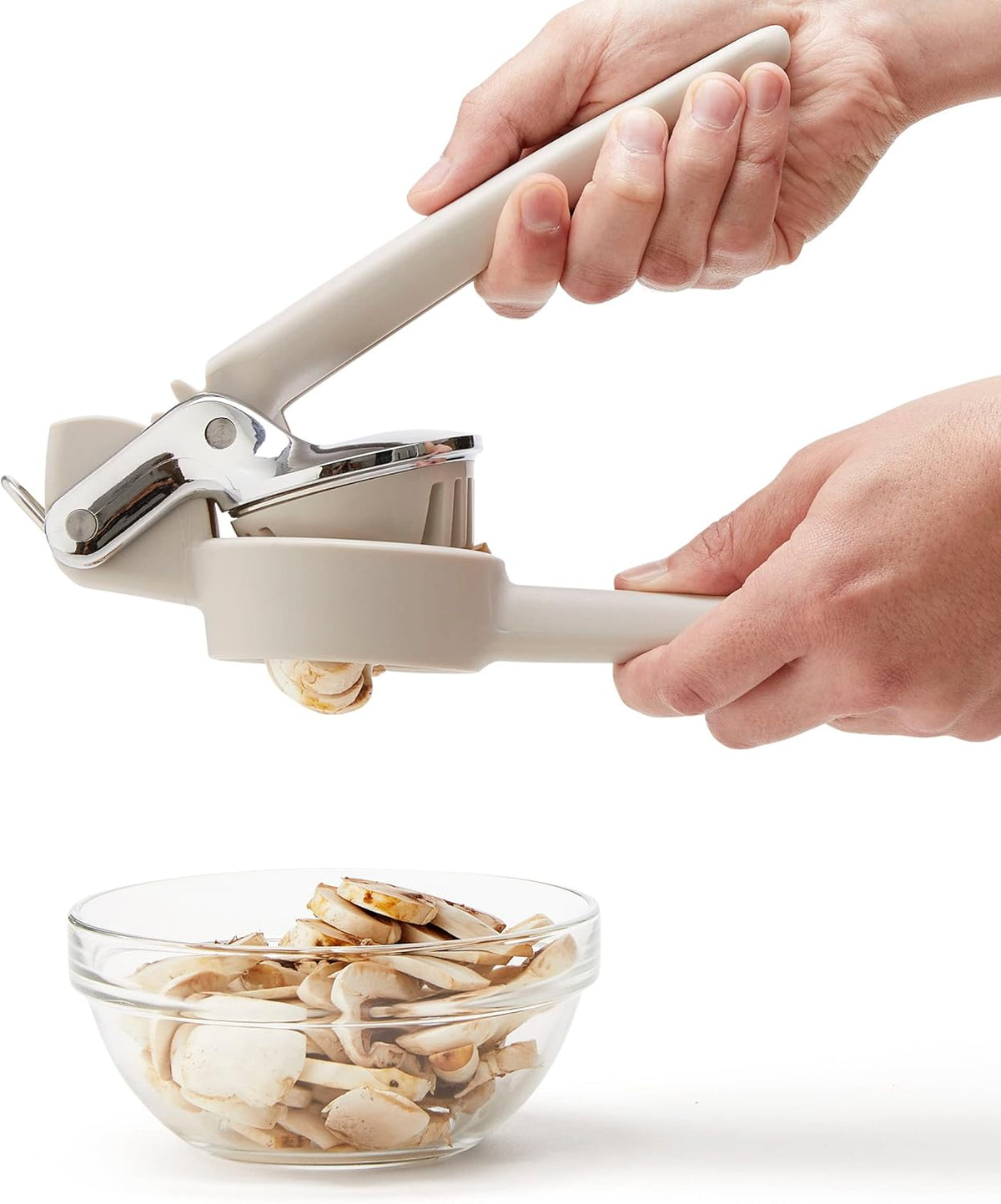 FreshForce Hand-Held Slicer, Slices Mushrooms, Strawberries, Kiwis and More, Taupe