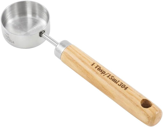 Coffee Scoop – 1Tbsp(15ml) Vintage Measuring Spoon, 304 Stainless Steel with Solid Wood Handle – Perfect for Coffee, Tea, and More