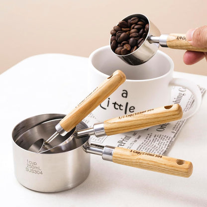 Coffee Scoop – 1Tbsp(15ml) Vintage Measuring Spoon, 304 Stainless Steel with Solid Wood Handle – Perfect for Coffee, Tea, and More