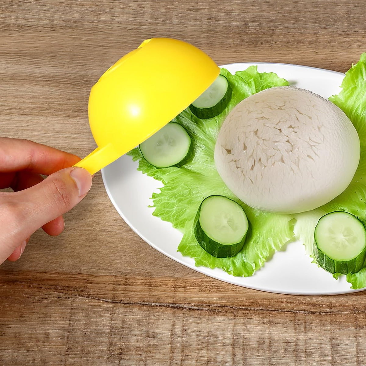 Rice Paddle Scoop Mold For Rice Ball Making, Non-stick Sushi Mold Rice Ball Scooper for Rice Sushi Making, Rice Ball Spoon Sushi Making Tools Yellow for Home Kitchen Restaurant