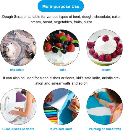 2 Pcs Bowl Scraper Dough Bench Scraper Baking Flexible Spatula
