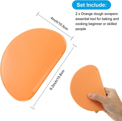 2 Pcs Bowl Scraper Dough Bench Scraper Baking Flexible Spatula