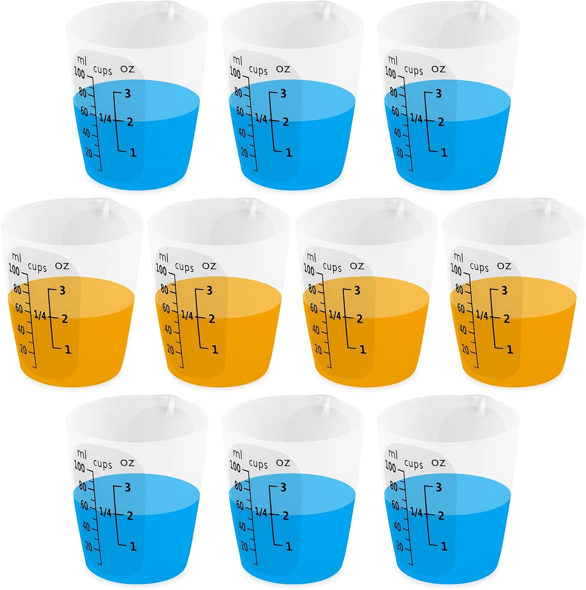 Silicone Resin Mixing Measuring Cups for Resin Supplies, Easy-to-Read Marks, 600ml/20oz Bowl, 250&100ml Thickened Reusable Silicone Cups for Epoxy Mixing, with Stir Sticks, Jewelry Making