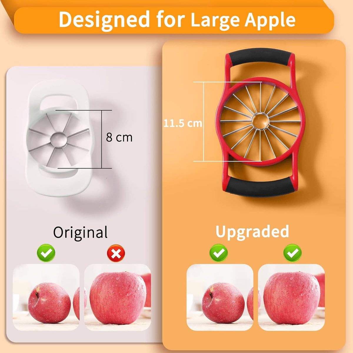 Newness 5.12-In Extra Large Apple Slicer, 16-Blade Cutter