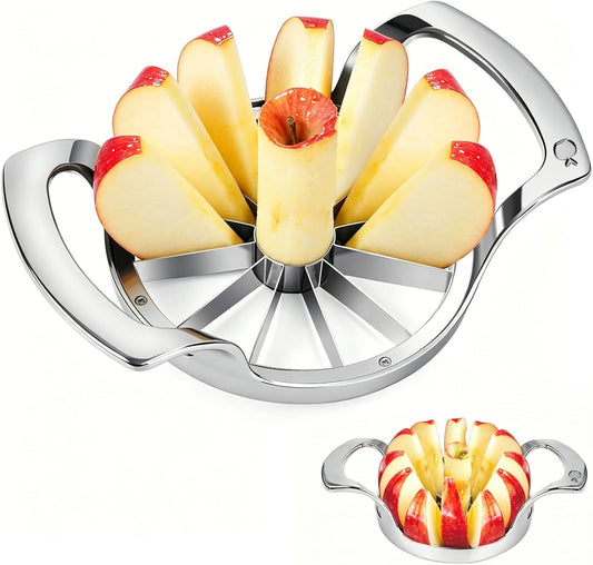 Apple Slicer, 12 Blade Extra Large Stainless Steel Apple Cutter, Heavy Duty Slicer and Corer Tool for Kitchen, Easy to Use
