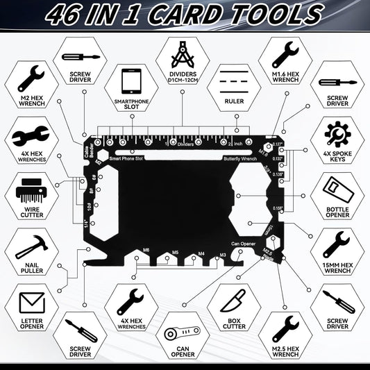 24 Pcs Credit Card Wallet Multitool 46 in 1