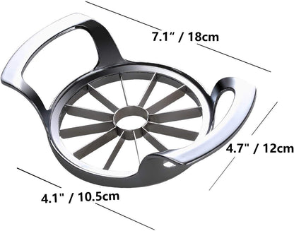 Stainless Steel Apple Slicer and Corer - 12 Blades Food Grade 304 Extra Large Heavy Duty Apple Cutter Divider up to 4 Inch Apples