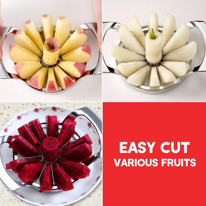 Stainless Steel Apple Slicer and Corer - 12 Blades Food Grade 304 Extra Large Heavy Duty Apple Cutter Divider up to 4 Inch Apples