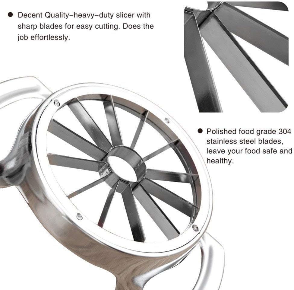 Stainless Steel Apple Slicer and Corer - 12 Blades Food Grade 304 Extra Large Heavy Duty Apple Cutter Divider up to 4 Inch Apples