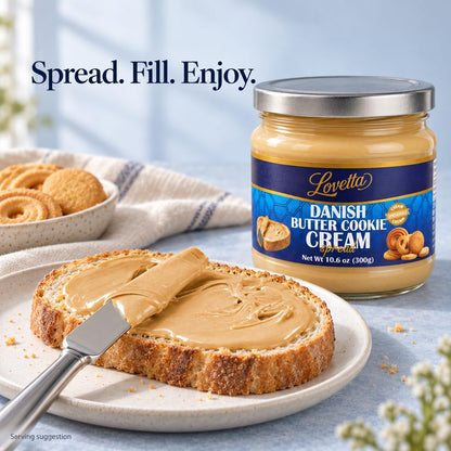 Lovetta Dubai Filling Pistachio & Knafeh 10.6oz (300g) Jar – Dubai Chocolate Bar Spread, Rich Pistachio & Knafeh Cream, Gourmet Filling for Desserts, Pastries & Kataifi Bars – Ready to Use