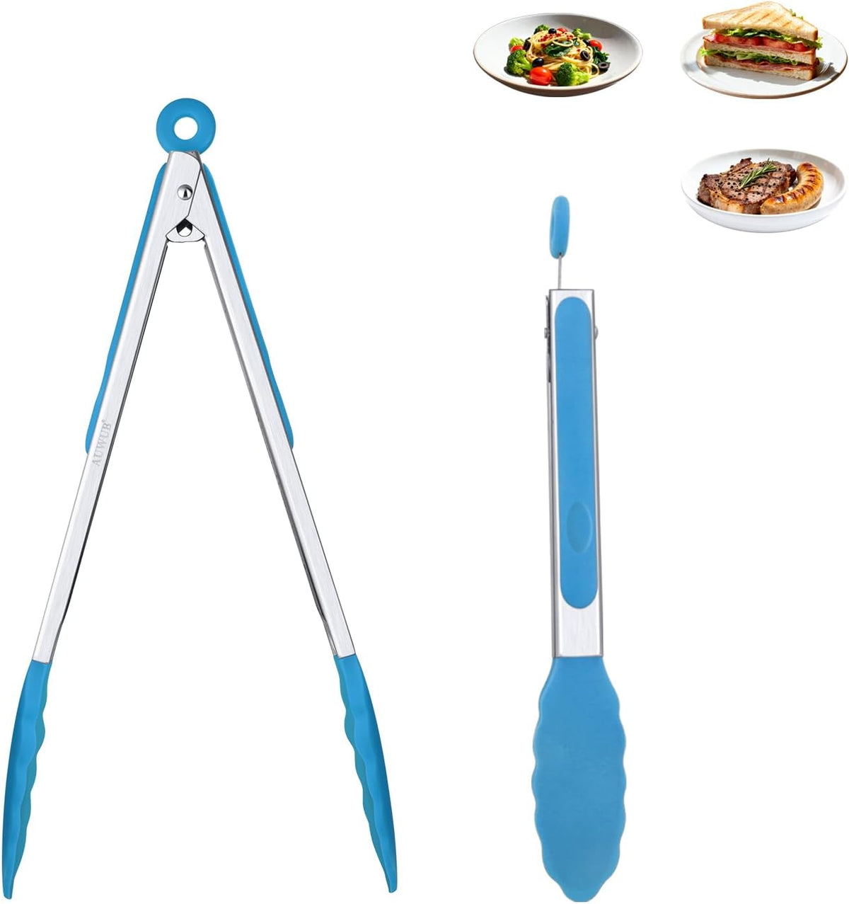 2-Pack Silicone Kitchen Tongs, 9 & 12 Inch, Non-Slip Cooking Set | Food Grade Silicone,BPA Free,Heat Resistant,Non-Slip Grip,Dishwasher Safe,For Daily & BBQ Use