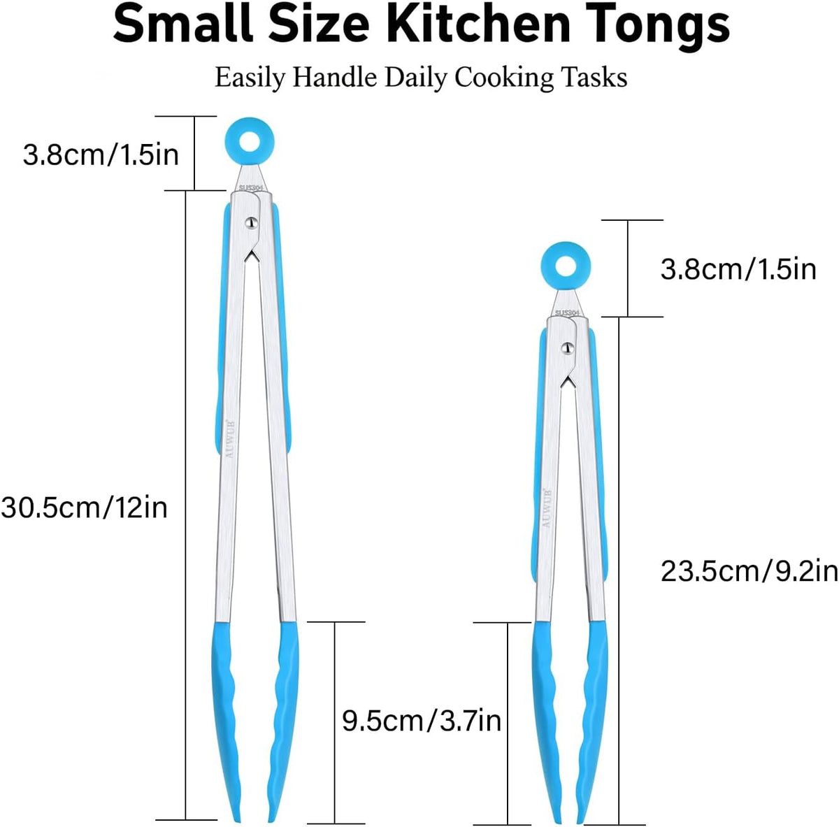 2-Pack Silicone Kitchen Tongs, 9 & 12 Inch, Non-Slip Cooking Set | Food Grade Silicone,BPA Free,Heat Resistant,Non-Slip Grip,Dishwasher Safe,For Daily & BBQ Use