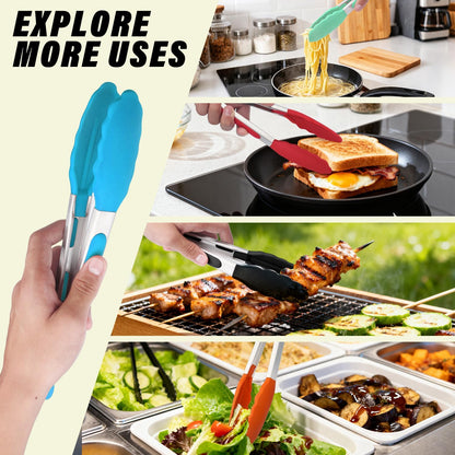 2-Pack Silicone Kitchen Tongs, 9 & 12 Inch, Non-Slip Cooking Set | Food Grade Silicone,BPA Free,Heat Resistant,Non-Slip Grip,Dishwasher Safe,For Daily & BBQ Use