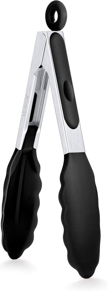 2-Pack Silicone Kitchen Tongs, 9 & 12 Inch, Non-Slip Cooking Set | Food Grade Silicone,BPA Free,Heat Resistant,Non-Slip Grip,Dishwasher Safe,For Daily & BBQ Use