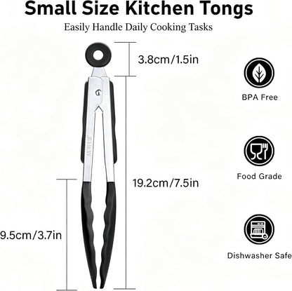 2-Pack Silicone Kitchen Tongs, 9 & 12 Inch, Non-Slip Cooking Set | Food Grade Silicone,BPA Free,Heat Resistant,Non-Slip Grip,Dishwasher Safe,For Daily & BBQ Use