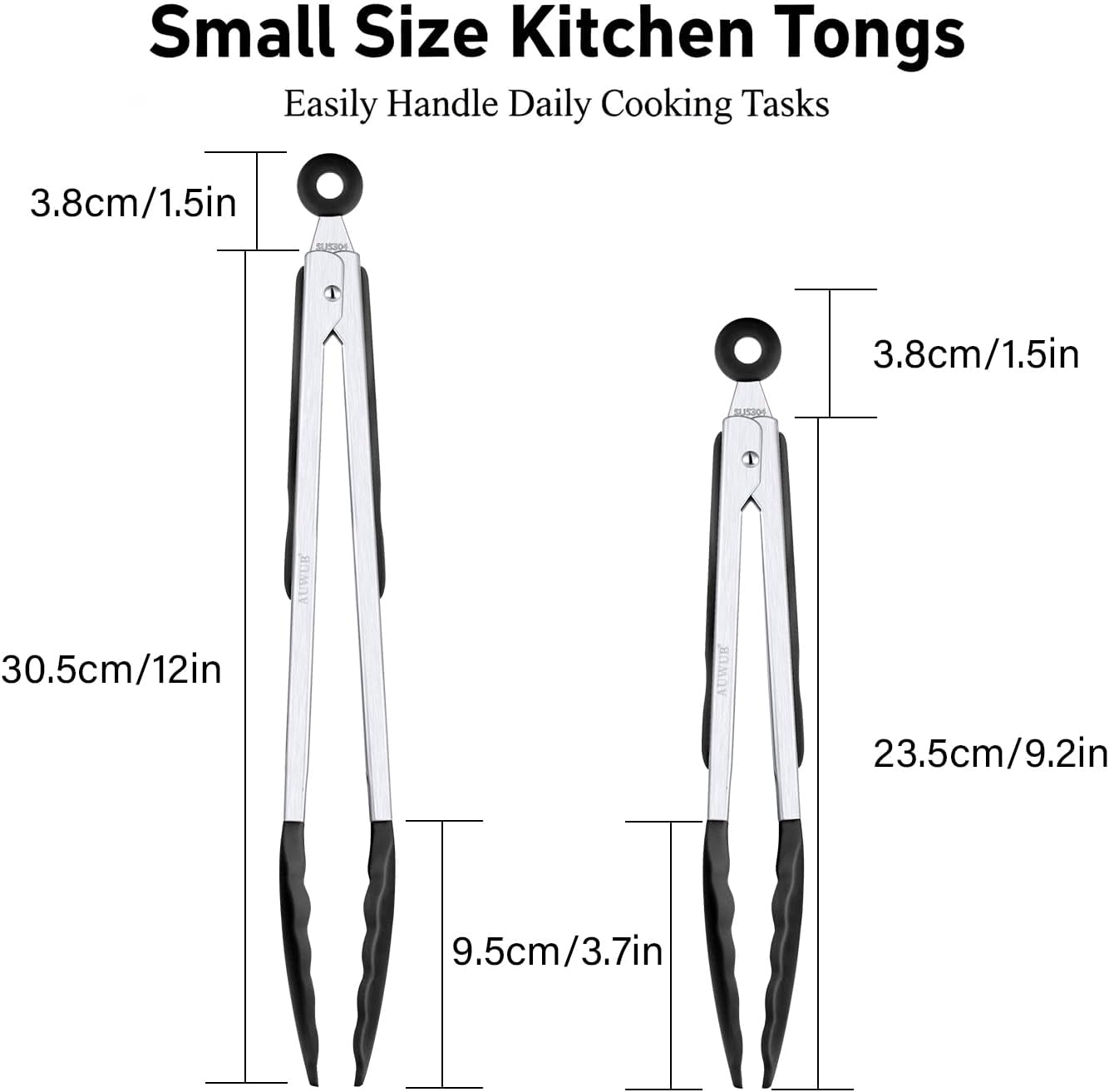 2-Pack Silicone Kitchen Tongs, 9 & 12 Inch, Non-Slip Cooking Set | Food Grade Silicone,BPA Free,Heat Resistant,Non-Slip Grip,Dishwasher Safe,For Daily & BBQ Use