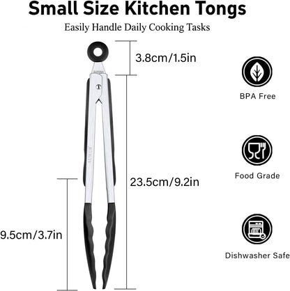2-Pack Silicone Kitchen Tongs, 9 & 12 Inch, Non-Slip Cooking Set | Food Grade Silicone,BPA Free,Heat Resistant,Non-Slip Grip,Dishwasher Safe,For Daily & BBQ Use