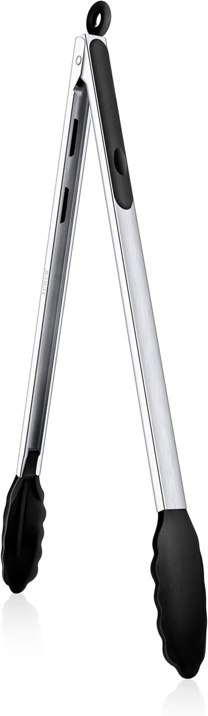 2-Pack Silicone Kitchen Tongs, 9 & 12 Inch, Non-Slip Cooking Set | Food Grade Silicone,BPA Free,Heat Resistant,Non-Slip Grip,Dishwasher Safe,For Daily & BBQ Use
