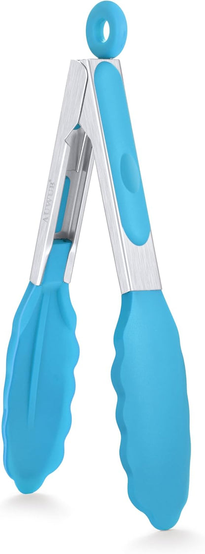2-Pack Silicone Kitchen Tongs, 9 & 12 Inch, Non-Slip Cooking Set | Food Grade Silicone,BPA Free,Heat Resistant,Non-Slip Grip,Dishwasher Safe,For Daily & BBQ Use