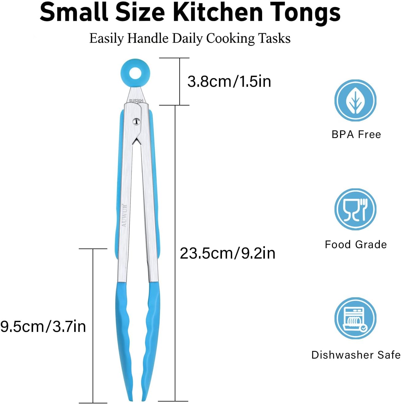 2-Pack Silicone Kitchen Tongs, 9 & 12 Inch, Non-Slip Cooking Set | Food Grade Silicone,BPA Free,Heat Resistant,Non-Slip Grip,Dishwasher Safe,For Daily & BBQ Use