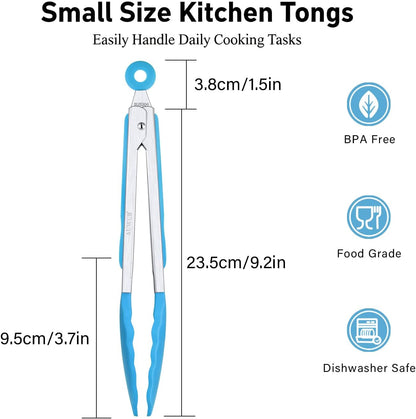 2-Pack Silicone Kitchen Tongs, 9 & 12 Inch, Non-Slip Cooking Set | Food Grade Silicone,BPA Free,Heat Resistant,Non-Slip Grip,Dishwasher Safe,For Daily & BBQ Use