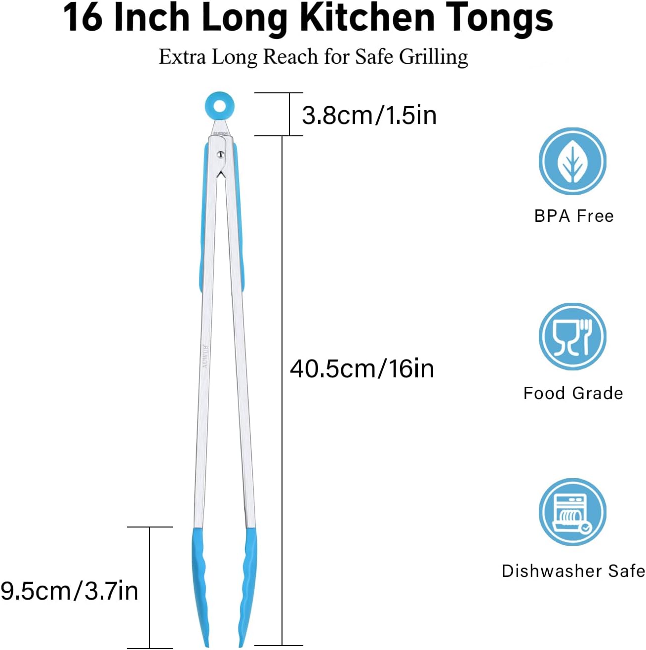 2-Pack Silicone Kitchen Tongs, 9 & 12 Inch, Non-Slip Cooking Set | Food Grade Silicone,BPA Free,Heat Resistant,Non-Slip Grip,Dishwasher Safe,For Daily & BBQ Use