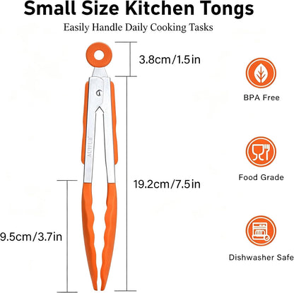 2-Pack Silicone Kitchen Tongs, 9 & 12 Inch, Non-Slip Cooking Set | Food Grade Silicone,BPA Free,Heat Resistant,Non-Slip Grip,Dishwasher Safe,For Daily & BBQ Use