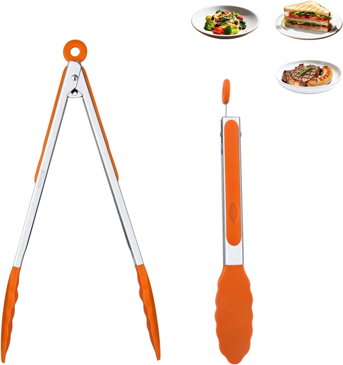 2-Pack Silicone Kitchen Tongs, 9 & 12 Inch, Non-Slip Cooking Set | Food Grade Silicone,BPA Free,Heat Resistant,Non-Slip Grip,Dishwasher Safe,For Daily & BBQ Use