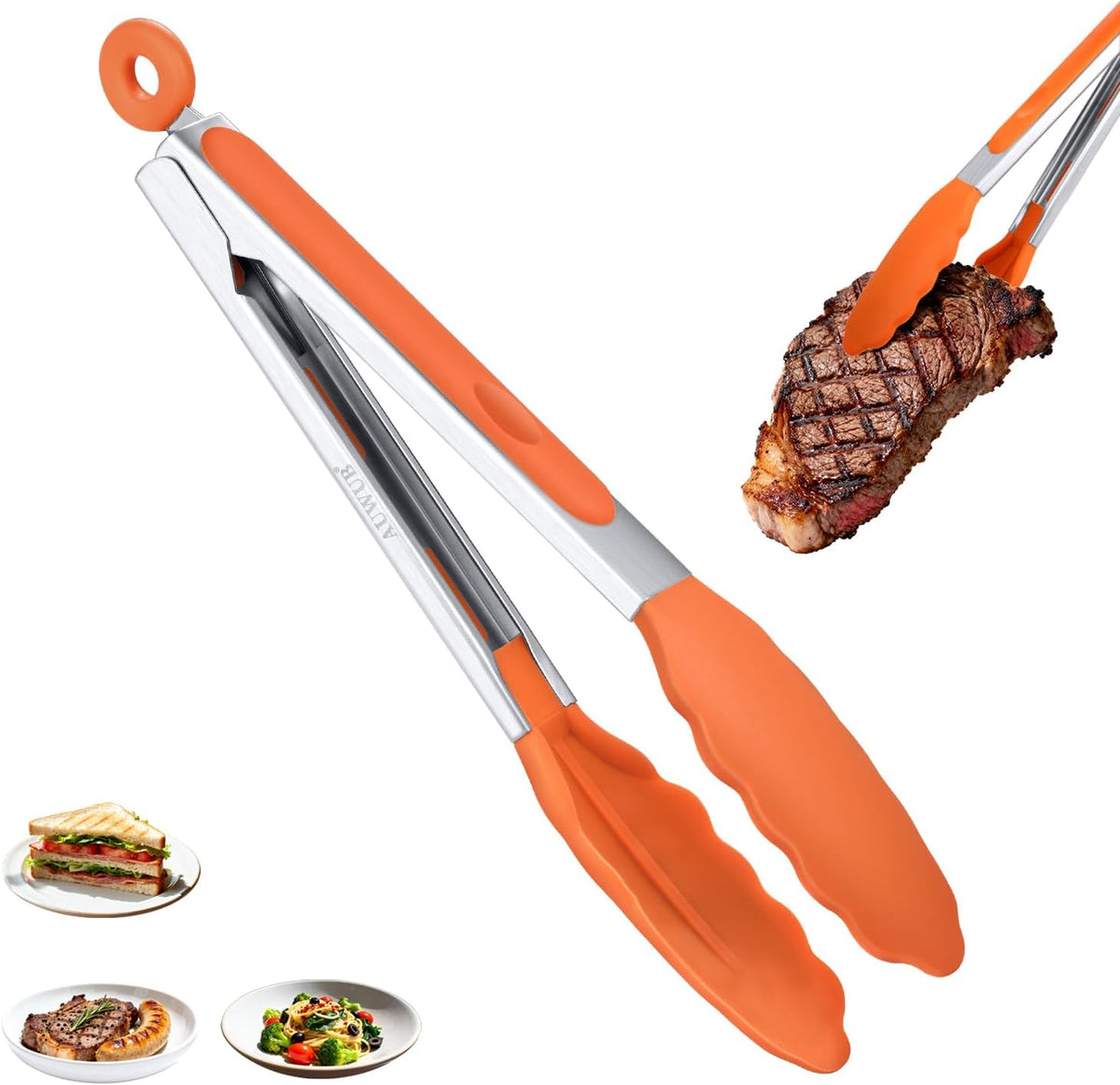 2-Pack Silicone Kitchen Tongs, 9 & 12 Inch, Non-Slip Cooking Set | Food Grade Silicone,BPA Free,Heat Resistant,Non-Slip Grip,Dishwasher Safe,For Daily & BBQ Use