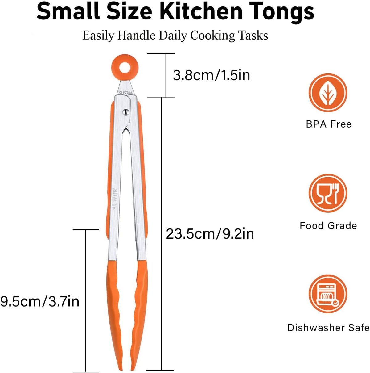 2-Pack Silicone Kitchen Tongs, 9 & 12 Inch, Non-Slip Cooking Set | Food Grade Silicone,BPA Free,Heat Resistant,Non-Slip Grip,Dishwasher Safe,For Daily & BBQ Use