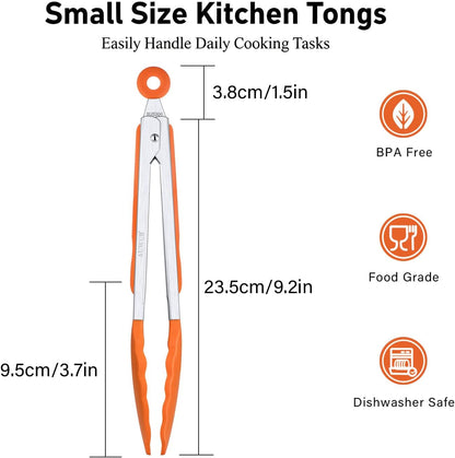 2-Pack Silicone Kitchen Tongs, 9 & 12 Inch, Non-Slip Cooking Set | Food Grade Silicone,BPA Free,Heat Resistant,Non-Slip Grip,Dishwasher Safe,For Daily & BBQ Use