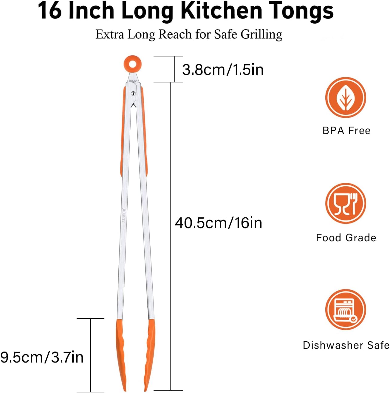 2-Pack Silicone Kitchen Tongs, 9 & 12 Inch, Non-Slip Cooking Set | Food Grade Silicone,BPA Free,Heat Resistant,Non-Slip Grip,Dishwasher Safe,For Daily & BBQ Use