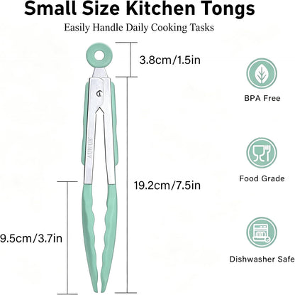 2-Pack Silicone Kitchen Tongs, 9 & 12 Inch, Non-Slip Cooking Set | Food Grade Silicone,BPA Free,Heat Resistant,Non-Slip Grip,Dishwasher Safe,For Daily & BBQ Use