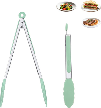 2-Pack Silicone Kitchen Tongs, 9 & 12 Inch, Non-Slip Cooking Set | Food Grade Silicone,BPA Free,Heat Resistant,Non-Slip Grip,Dishwasher Safe,For Daily & BBQ Use
