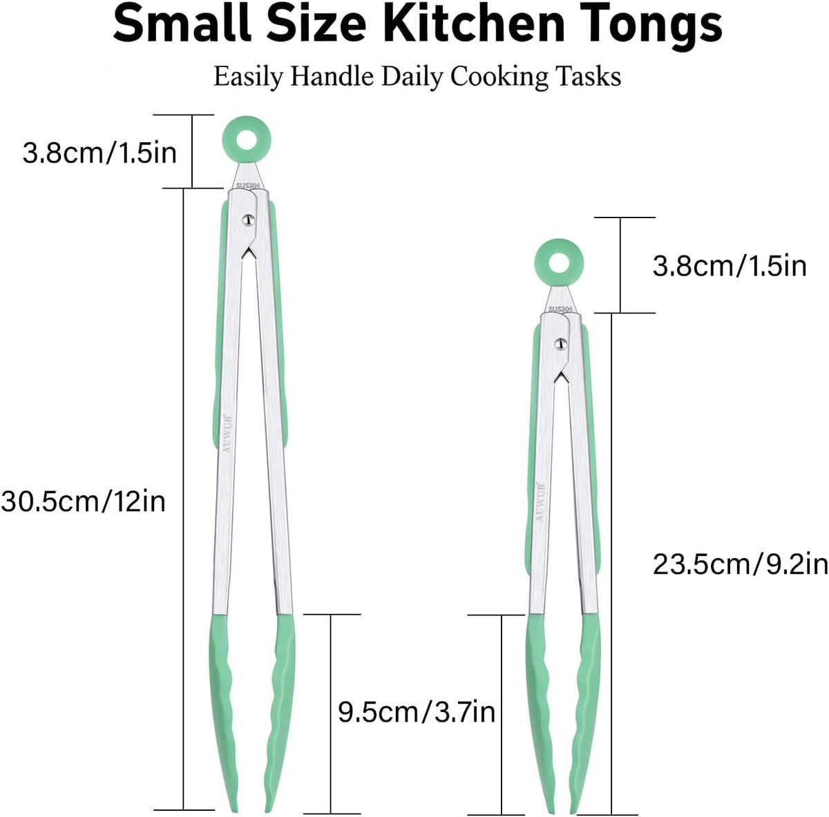 2-Pack Silicone Kitchen Tongs, 9 & 12 Inch, Non-Slip Cooking Set | Food Grade Silicone,BPA Free,Heat Resistant,Non-Slip Grip,Dishwasher Safe,For Daily & BBQ Use