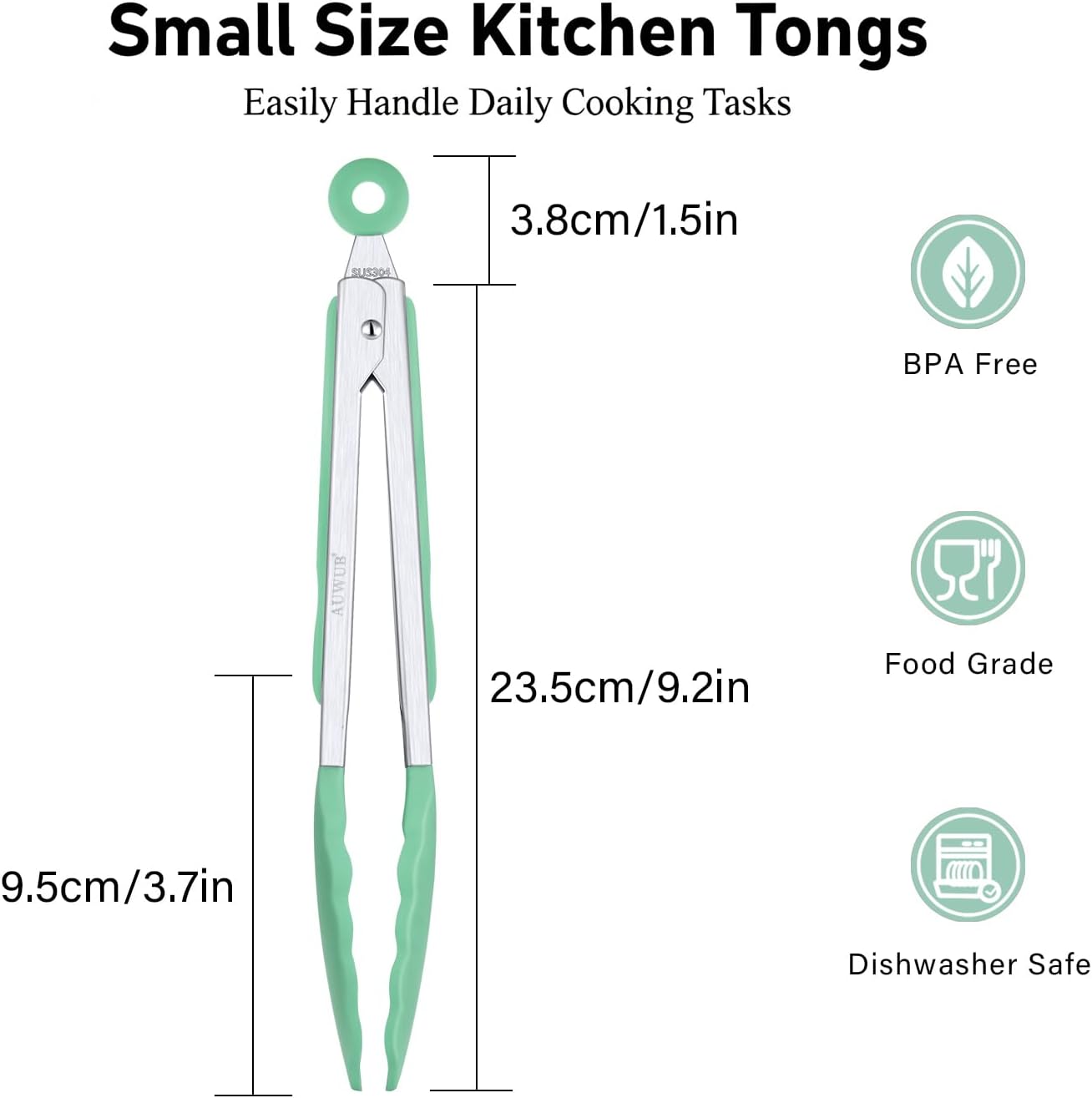 2-Pack Silicone Kitchen Tongs, 9 & 12 Inch, Non-Slip Cooking Set | Food Grade Silicone,BPA Free,Heat Resistant,Non-Slip Grip,Dishwasher Safe,For Daily & BBQ Use