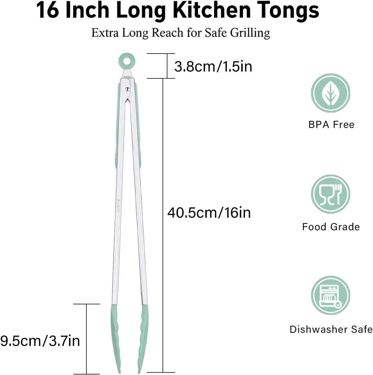 2-Pack Silicone Kitchen Tongs, 9 & 12 Inch, Non-Slip Cooking Set | Food Grade Silicone,BPA Free,Heat Resistant,Non-Slip Grip,Dishwasher Safe,For Daily & BBQ Use