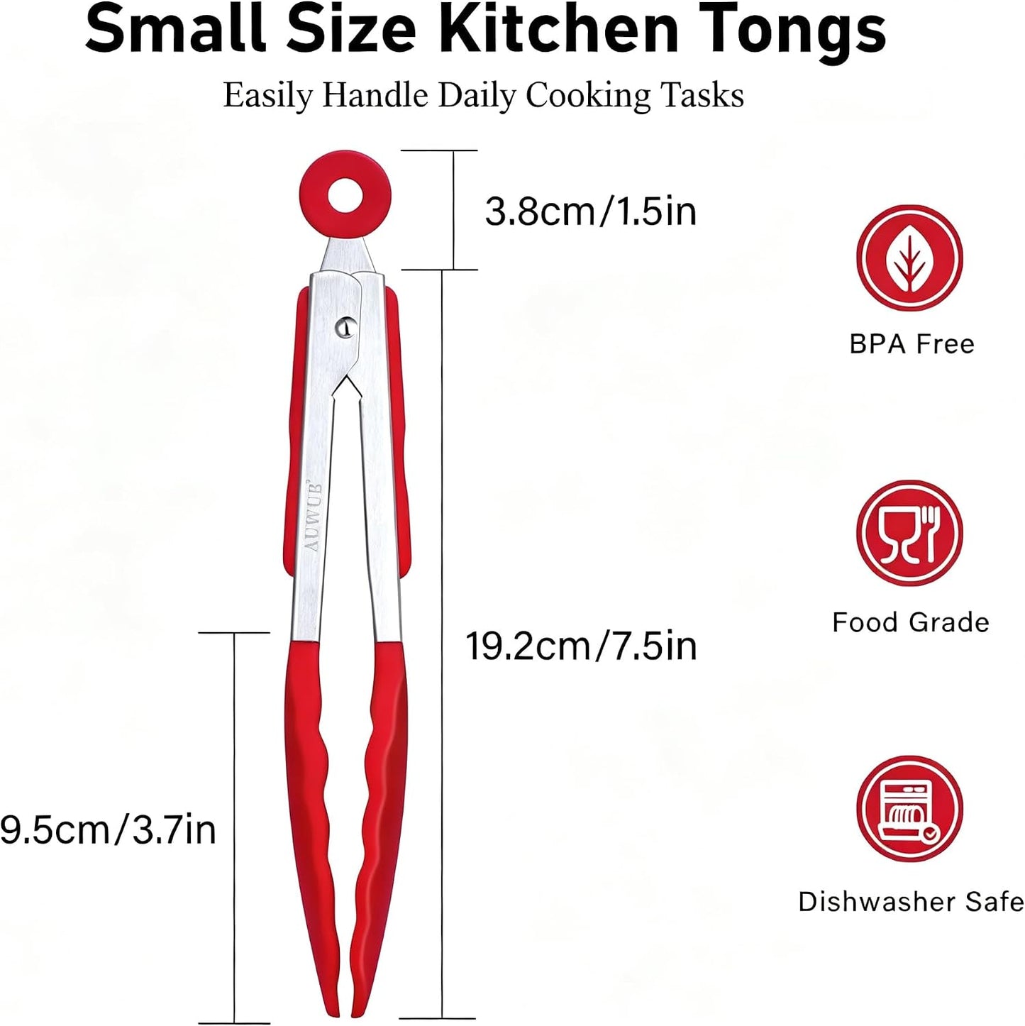 2-Pack Silicone Kitchen Tongs, 9 & 12 Inch, Non-Slip Cooking Set | Food Grade Silicone,BPA Free,Heat Resistant,Non-Slip Grip,Dishwasher Safe,For Daily & BBQ Use