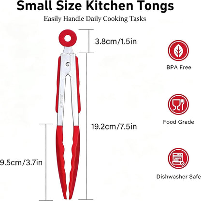 2-Pack Silicone Kitchen Tongs, 9 & 12 Inch, Non-Slip Cooking Set | Food Grade Silicone,BPA Free,Heat Resistant,Non-Slip Grip,Dishwasher Safe,For Daily & BBQ Use