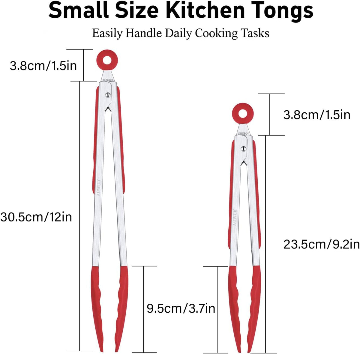 2-Pack Silicone Kitchen Tongs, 9 & 12 Inch, Non-Slip Cooking Set | Food Grade Silicone,BPA Free,Heat Resistant,Non-Slip Grip,Dishwasher Safe,For Daily & BBQ Use