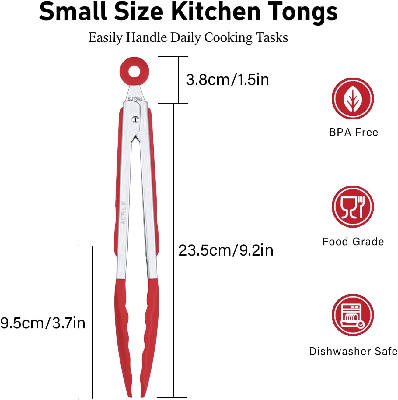2-Pack Silicone Kitchen Tongs, 9 & 12 Inch, Non-Slip Cooking Set | Food Grade Silicone,BPA Free,Heat Resistant,Non-Slip Grip,Dishwasher Safe,For Daily & BBQ Use