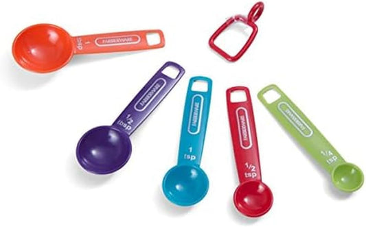 Professional Plastic Measuring Spoons, Set of 5, Colors may vary