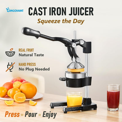 Cast Iron Manual Juicer for Orange Lemon Citrus Fruit & Lime