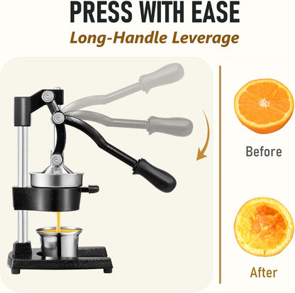 Cast Iron Manual Juicer for Orange Lemon Citrus Fruit & Lime
