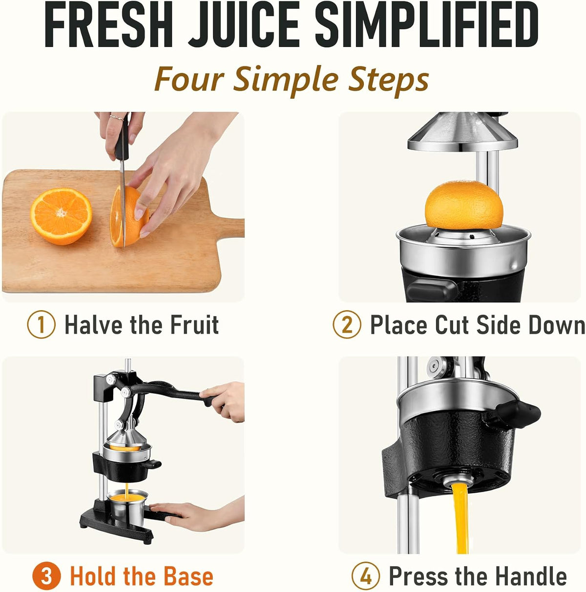 Cast Iron Manual Juicer for Orange Lemon Citrus Fruit & Lime