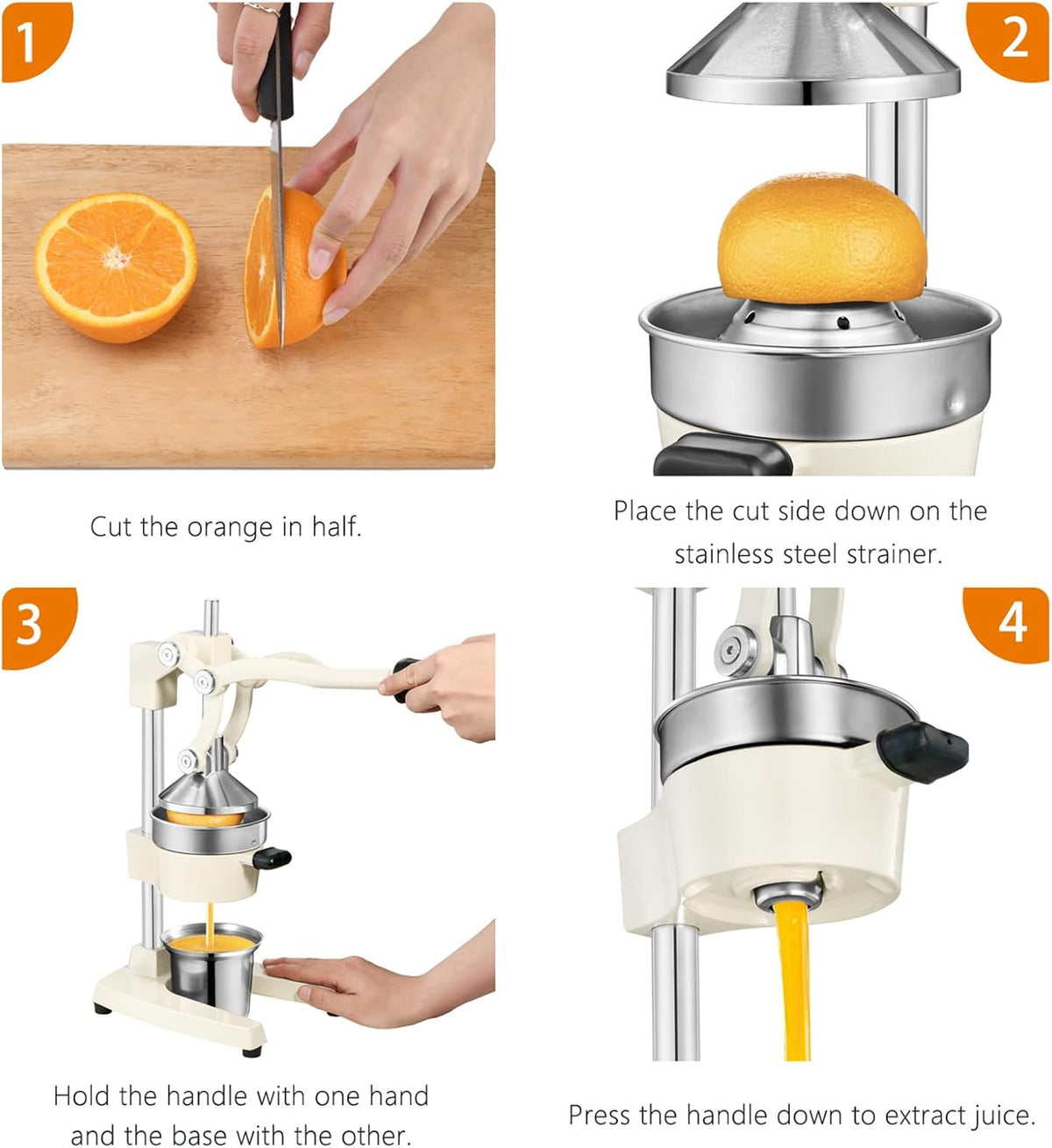 Cast Iron Manual Juicer for Orange Lemon Citrus Fruit & Lime