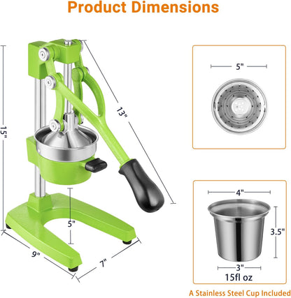 Cast Iron Manual Juicer for Orange Lemon Citrus Fruit & Lime