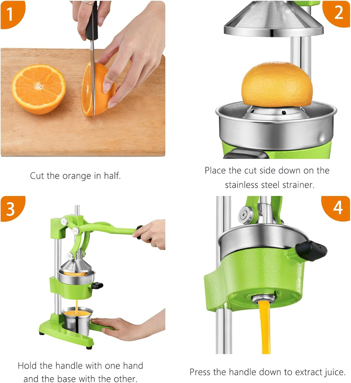 Cast Iron Manual Juicer for Orange Lemon Citrus Fruit & Lime