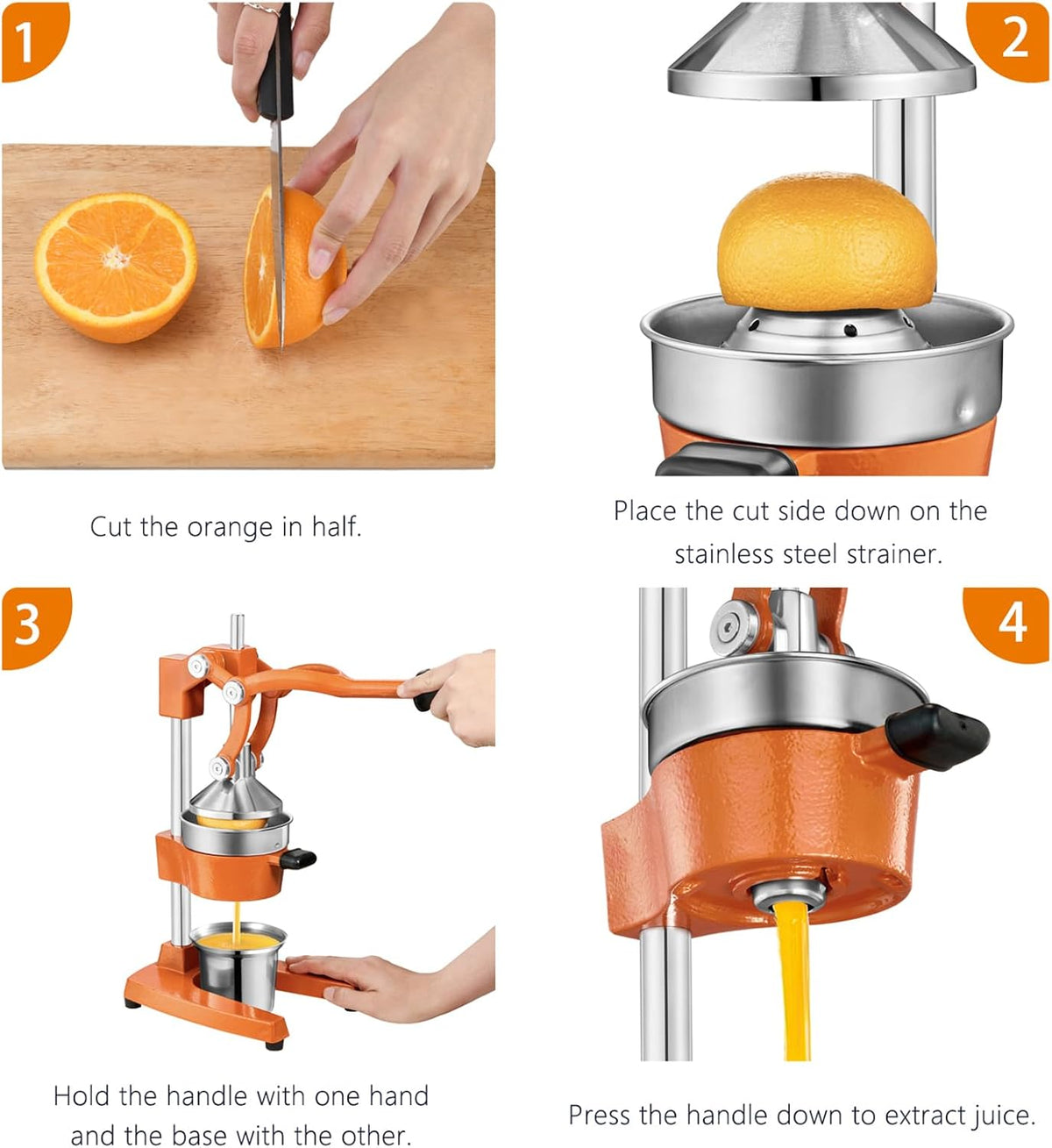 Cast Iron Manual Juicer for Orange Lemon Citrus Fruit & Lime